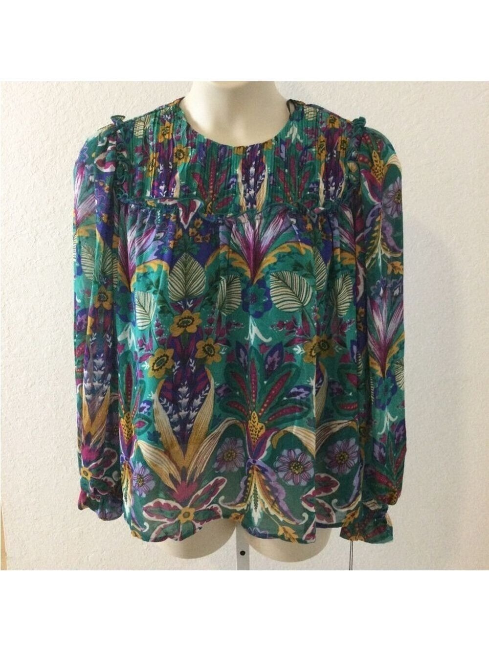 Nicole Miller 2 piece cami and floral long sleeve blouse Woman's Large